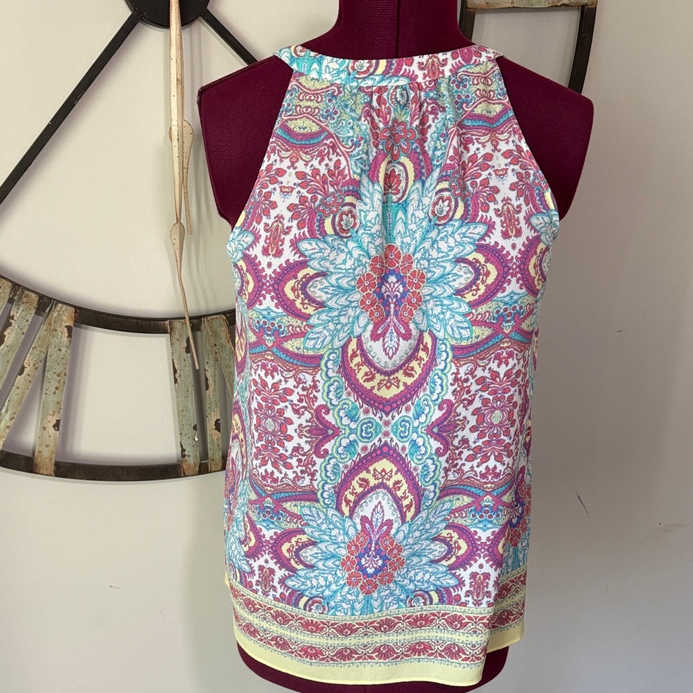 Rose + Olive Floral Print Sleeveless Top